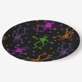 Halloween-Tanzskelette Pappteller (Schrägansicht)