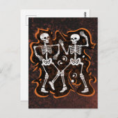 Halloween-Tanzskelette Postkarte (Vorne/Hinten)