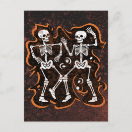 Halloween-Tanzskelette Postkarte