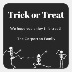 Halloween-Tanzskelette Quadratischer Aufkleber