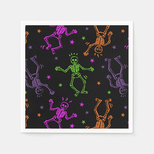 Halloween-Tanzskelette Serviette (Vorderseite)