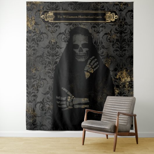 Halloween | Tapestry | Grimischer Sensenmann Wandteppich (Beispiel)