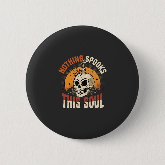 Halloween Tapferer Skelett Nacht Button (Vorderseite)