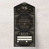 Halloween Tarot Black & Gold Wedding All in One I Einladung (Innen Boden)