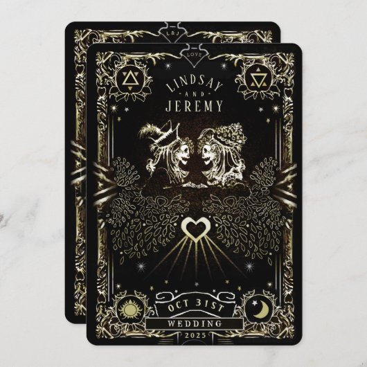 Halloween Tarot Card Einladung zum Hochzeitsfeiern (Vorne/Hinten)