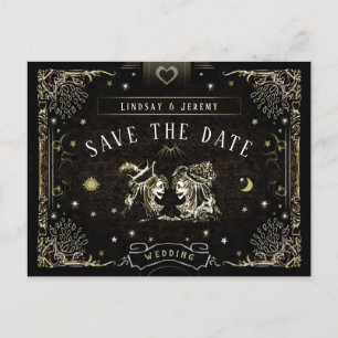 Halloween Tarot Card Matching Rett Date PostCard Einladungspostkarte