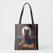 Halloween-Tarot-Karte mit schwarzer Katze Tasche (Vorderseite)