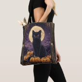 Halloween-Tarot-Karte mit schwarzer Katze Tasche (Von Nahem)