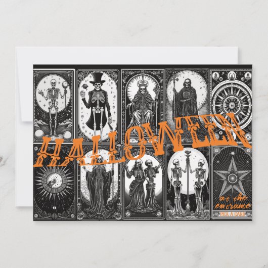 Halloween Tarot Orange Cosplay Spooktacular Party Einladung (Vorderseite)