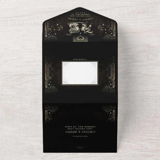 Halloween Tarot "Together with" Wedding MENU All In One Einladung (Außenbereich)