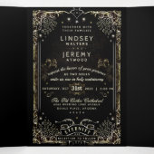 Halloween Tarot Wedding - MENU "Zusammen mit" Dreifach Gefaltete Einladung (Innenseite Mitte)