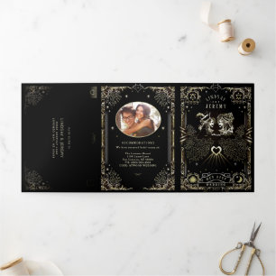 Halloween Tarot - "Zusammen mit" Non-Menu-UAWG Tr Dreifach Gefaltete Einladung