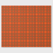 Halloween Tartan Plaid Bold Orange & Black Check Geschenkpapier (Flach)