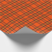 Halloween Tartan Plaid Bold Orange & Black Check Geschenkpapier (Ecke)
