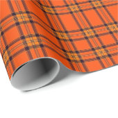 Halloween Tartan Plaid Bold Orange & Black Check Geschenkpapier (Rolleneckpunkt)
