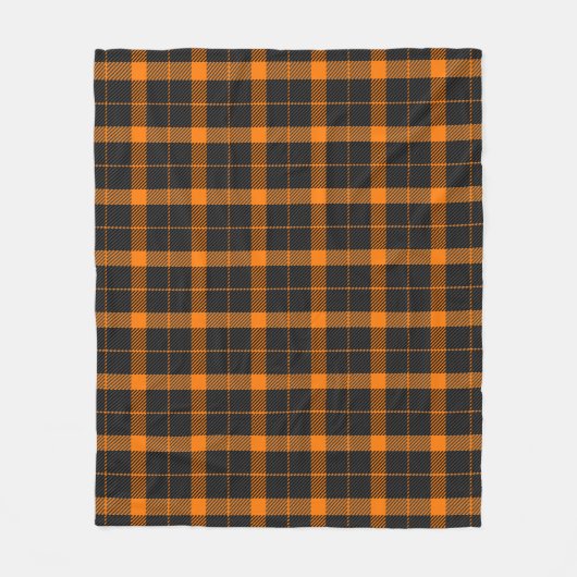 Halloween Tartan plaid. Scottish pattern in orange Fleecedecke (Vorderseite)