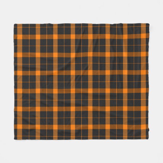 Halloween Tartan plaid. Scottish pattern in orange Fleecedecke (Vorderseite (Horizontal))