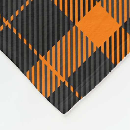 Halloween Tartan plaid. Scottish pattern in orange Fleecedecke (Ecke)