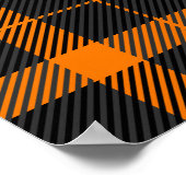 Halloween Tartan plaid. Scottish pattern in orange Poster (Ecke)