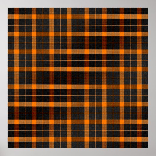 Halloween Tartan plaid. Scottish pattern in orange Poster (Vorne)