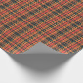 Halloween Tartan Plaid Warm Orange, Red & Brown Geschenkpapier (Ecke)