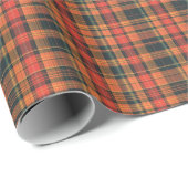 Halloween Tartan Plaid Warm Orange, Red & Brown Geschenkpapier (Rolleneckpunkt)