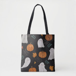 Halloween-Taschentuch – Geister, Kürbisse und Herb Tasche