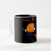 Halloween Tasse Hexenkürbis mit Broom (Vorderseite Links)
