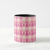 Halloween-Tasse im Pink & White Cat & Moon-Muster Tasse (Zentrum)