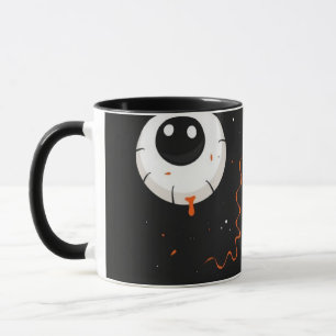 Halloween-Tasse - Minimales "BOO"-Eyeballdesign    Tasse