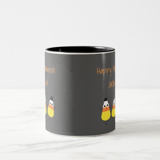 Halloween-Tasse mit Candy Corn Graphics Zweifarbige Tasse (Mittel)