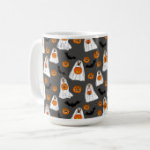 Halloween-Tasse mit Hunengängern, Pumpkins und Fle Kaffeetasse (Vorderseite Links)