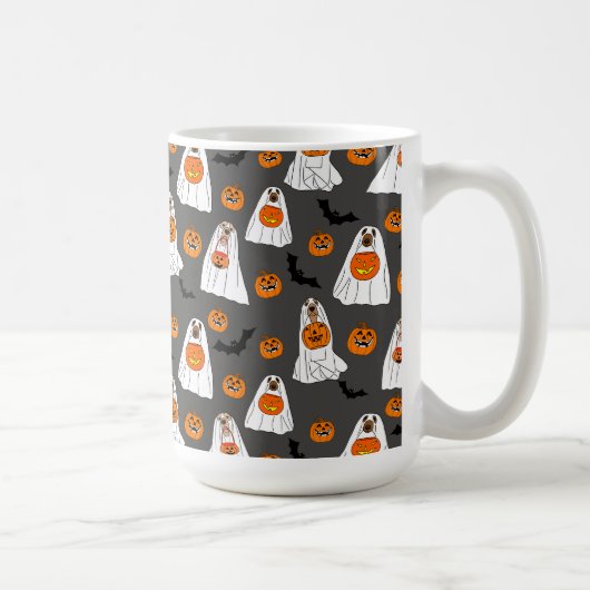 Halloween-Tasse mit Hunengängern, Pumpkins und Fle Kaffeetasse (Rechts)