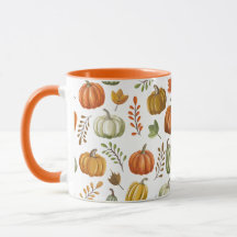 Halloween-Tasse mit Kürbissen - Weiß
