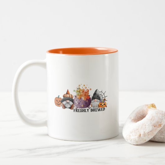 Halloween-Tasse Zweifarbige Tasse (Mit Donut)