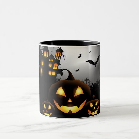 Halloween-Tasse Zweifarbige Tasse (Mittel)