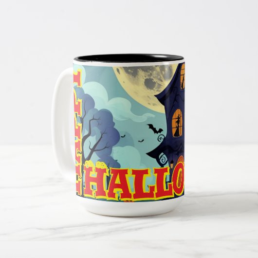 Halloween-Tasse Zweifarbige Tasse (Vorderseite Links)