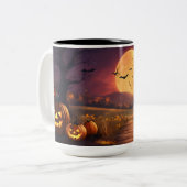 Halloween-Tasse Zweifarbige Tasse (Vorderseite Links)