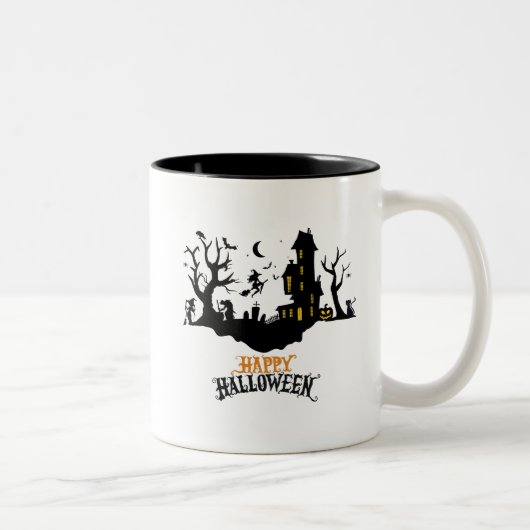Halloween-Tasse Zweifarbige Tasse (Rechts)
