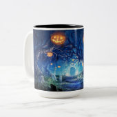 Halloween-Tasse Zweifarbige Tasse (Vorderseite Links)