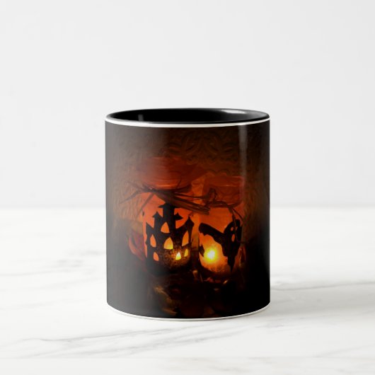 Halloween-Tasse Zweifarbige Tasse (Mittel)