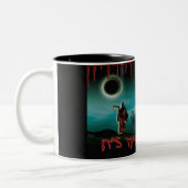 Halloween-Tassen u. Schalen - grimmiger Sensenmann Zweifarbige Tasse (Links)