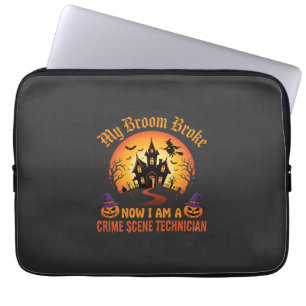 Halloween-Tatorttechniker-Hexen-Humor-Design Laptopschutzhülle
