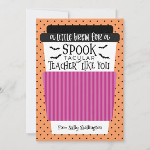 Halloween Teacher Coffee Geschenkkartenhalter Einladung