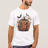 Halloween Teacher Design Pumpkin Fall Book T-Shirt (Vorderseite)