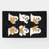 Halloween Teacher Ghost Reading Books Librarian Banner (Horizontal)