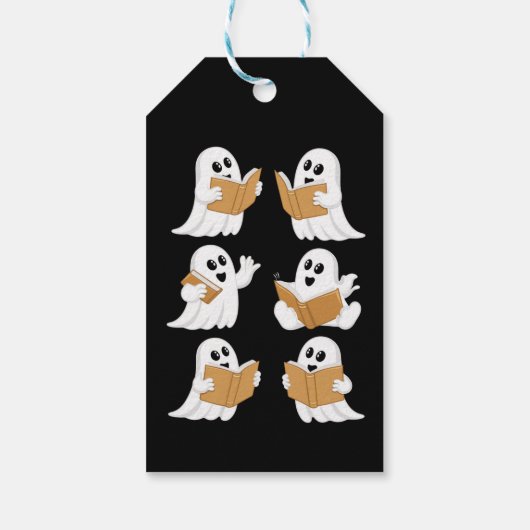 Halloween Teacher Ghost Reading Books Librarian Geschenkanhänger (Rückseite)