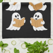 Halloween Teacher Ghost Reading Books Librarian Geschirrtuch (Gefaltet)
