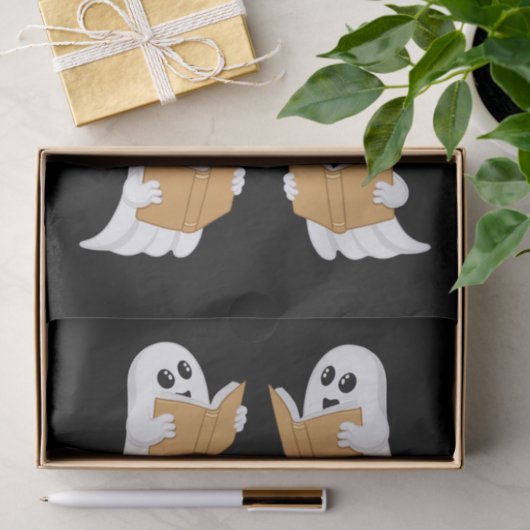 Halloween Teacher Ghost Reading Books Librarian Seidenpapier (Geschenk)