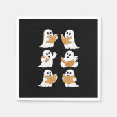 Halloween Teacher Ghost Reading Books Librarian Serviette (Vorderseite)